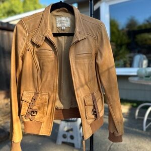 2013 Lucky Brand Lamb Leather Bomber size Small